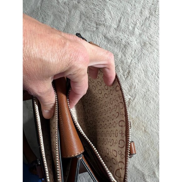 Guess Los Angeles Brown Faux Leather Crossbody Handbag With Detachable Strap - Picture 10 of 14